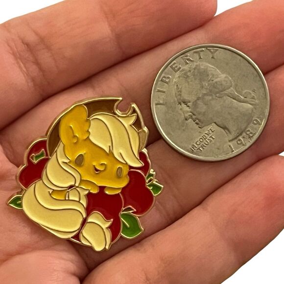 My Little Pony Apple Jack Kawaii Chibi Enamel Pin - Picture 4 of 9